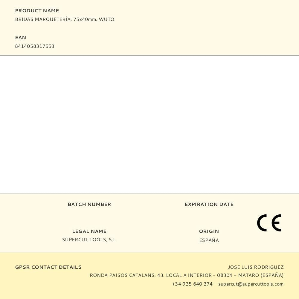 BRIDAS MARQUETERÍA 75 x 40 mm