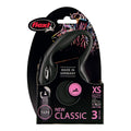 CORREA EXTENSIBLE FLEXI CLASSIC NEGRA, CINTA 3 m, XS, HASTA 12 Kg