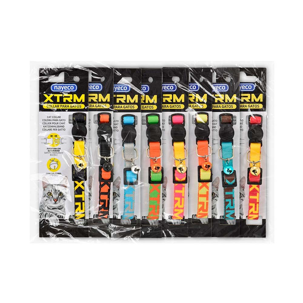 COLLAR GATO X-TRM NEON FLASH 10 mm x 22-33 cm, COLORES SURTIDOS