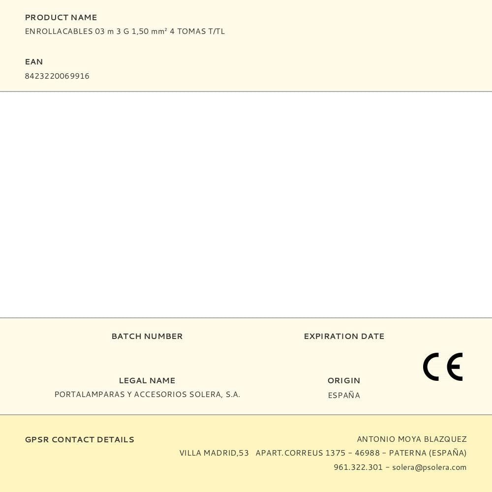 ENROLLACABLES 03 m 3 G 1,50 mmÂ² 4 TOMAS T/TL
