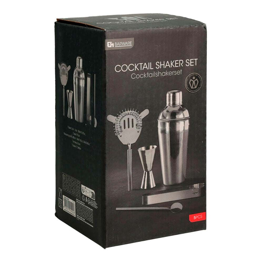 COCTELERA DE ACERO INOXIDABLE, 5 PIEZAS