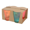 VASO REUTILIZABLE DE RAYAS EN RELIEVE 8,5 x 10 cm, COLORES SURTIDOS, 4 uds