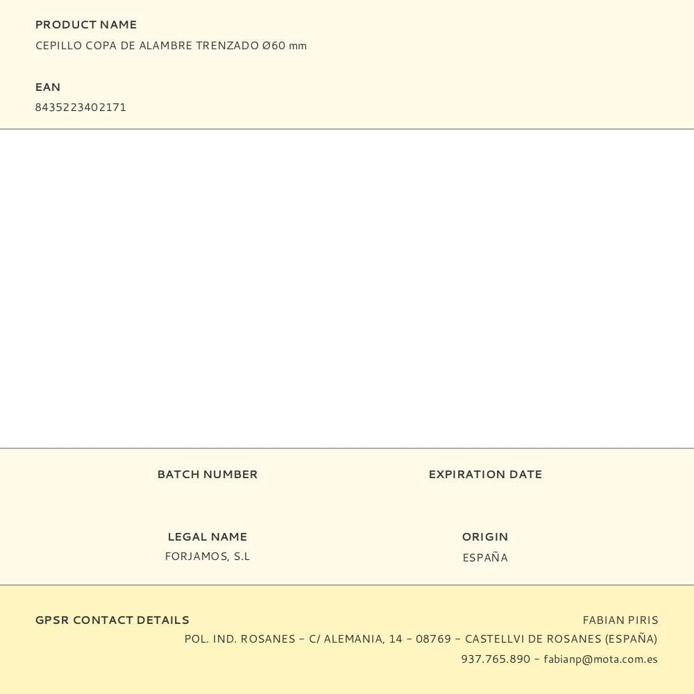 CEPILLO COPA DE ALAMBRE TRENZADOÂ 60 mm