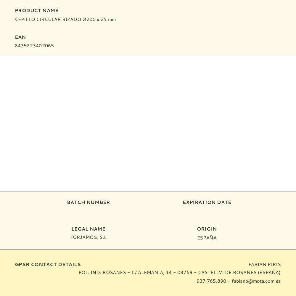 CEPILLO CIRCULAR RIZADO 200 x 25 mm