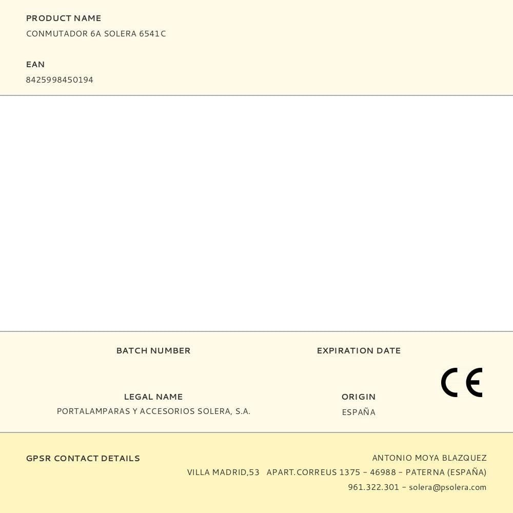 CONMUTADOR 6A SOLERA 6541C