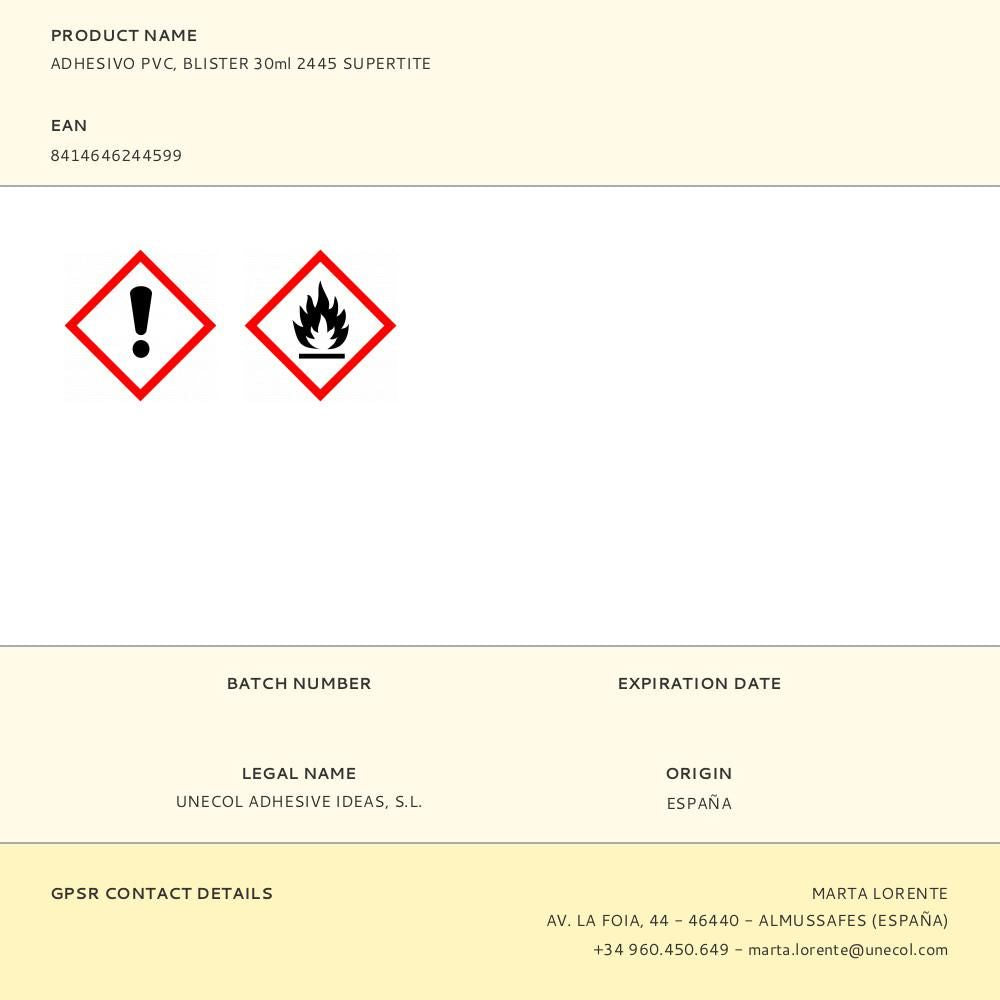 ADHESIVO PVC BLISTER 30 ml