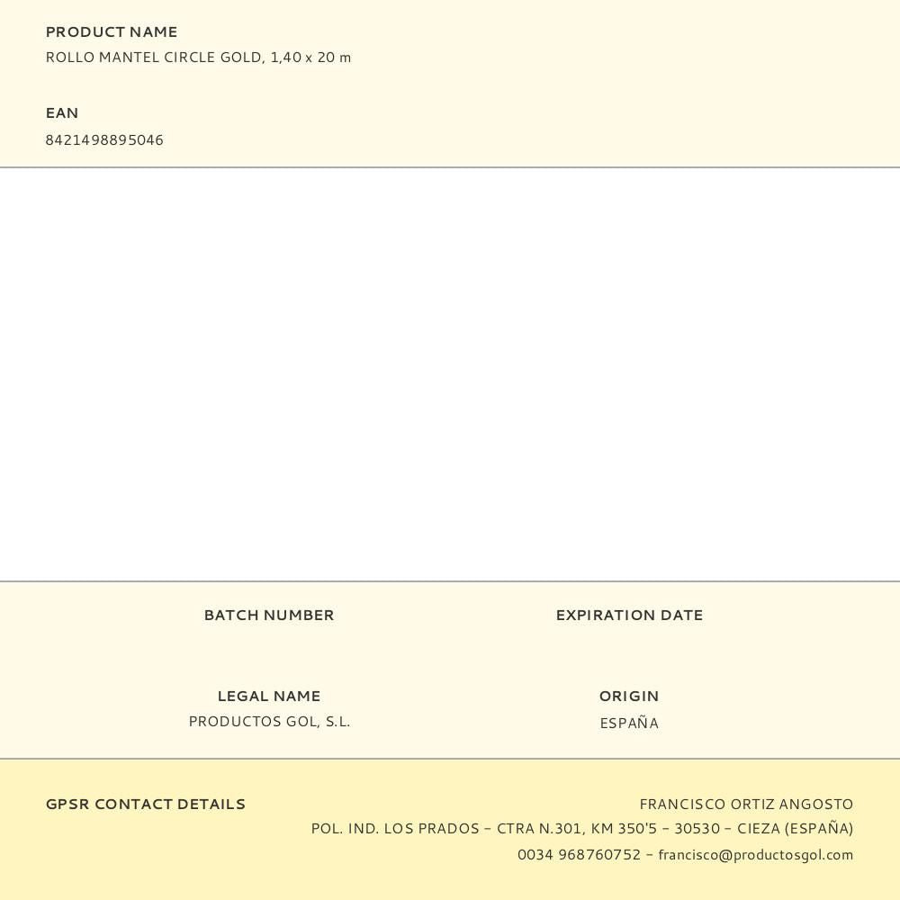 ROLLO MANTEL CIRCLE GOLD 1,40 x 20 m