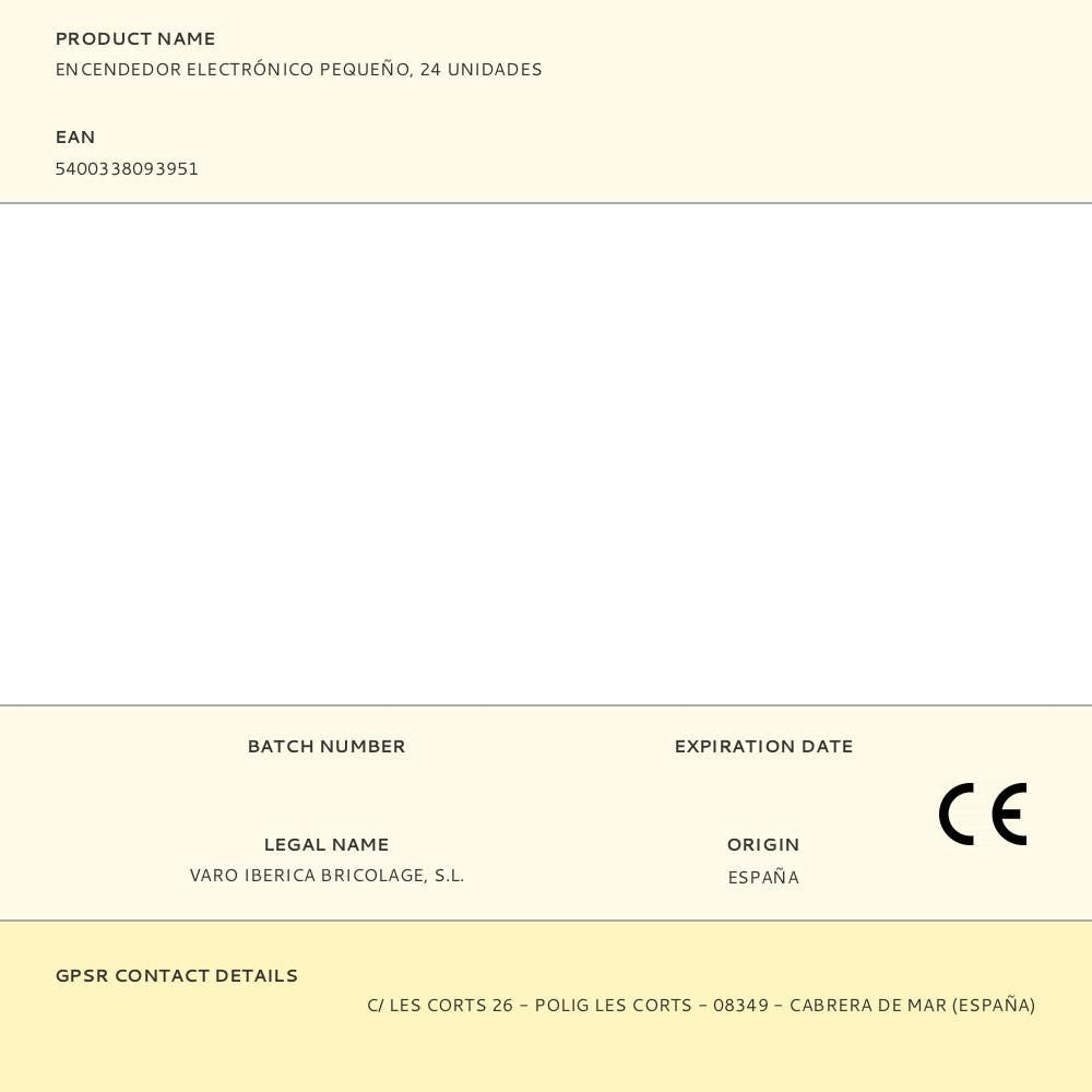 ENCENDEDOR ELECTRÓNICO PEQUEÑO, 24 uds