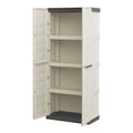 ARMARIO ALTO LÍNEA SPAZIO DE POLIPROPILENO BEIGE Y MARRÓN, 70 x 39 x 165 cm