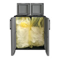 ARMARIO BAJO LÍNEA ECO EASY CON RECICLAJE SELECTIVO DE 2 TAPAS, POLIPROPILENO, GRIS OSCURO, 68 x 37 x 84 cm