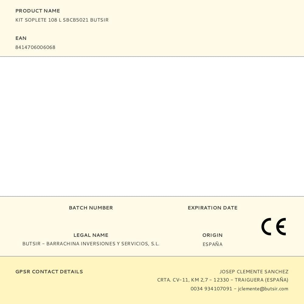 KIT SOPLETE 108 L SBCB5021 BUTSIR