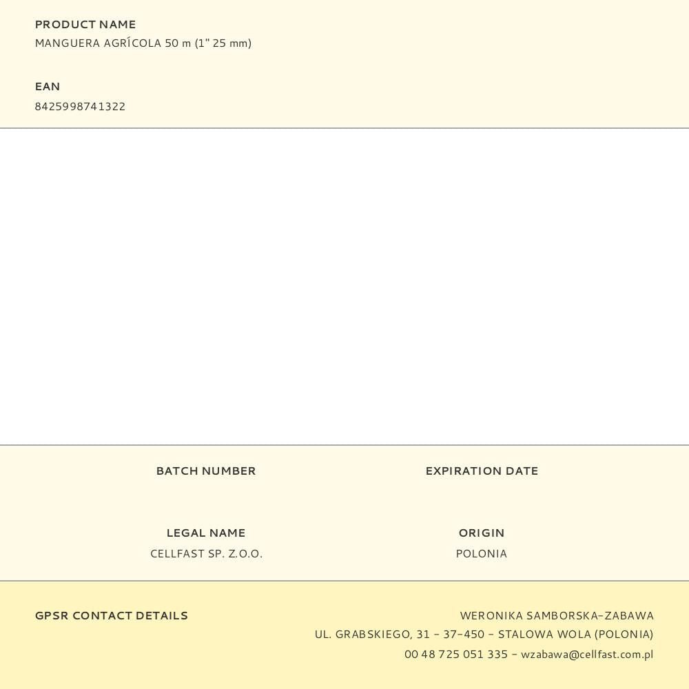 MANGUERA AGRÍCOLA 50 m (1" 25 mm)