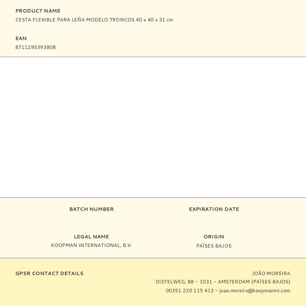 CESTA FLEXIBLE PARA LEÑA MODELO TRONCOS 40 x 40 x 31 cm