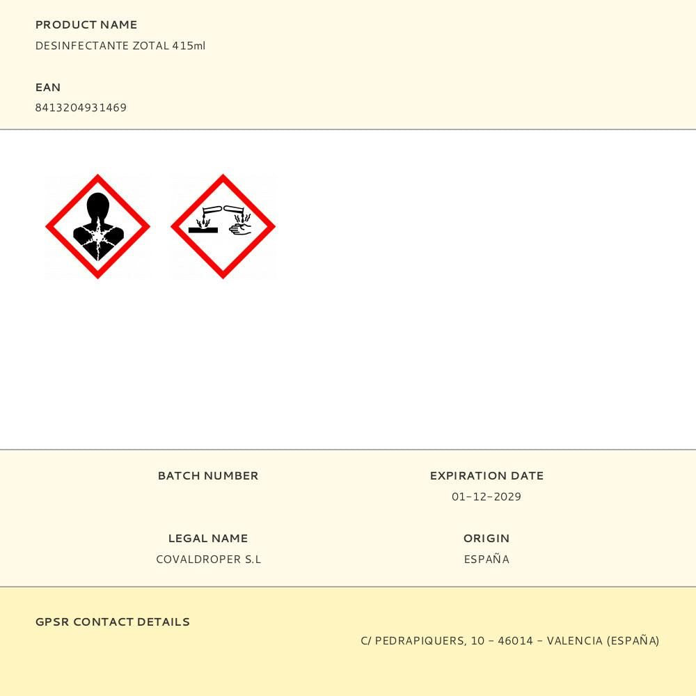 DESINFECTANTE ZOTAL 415ml