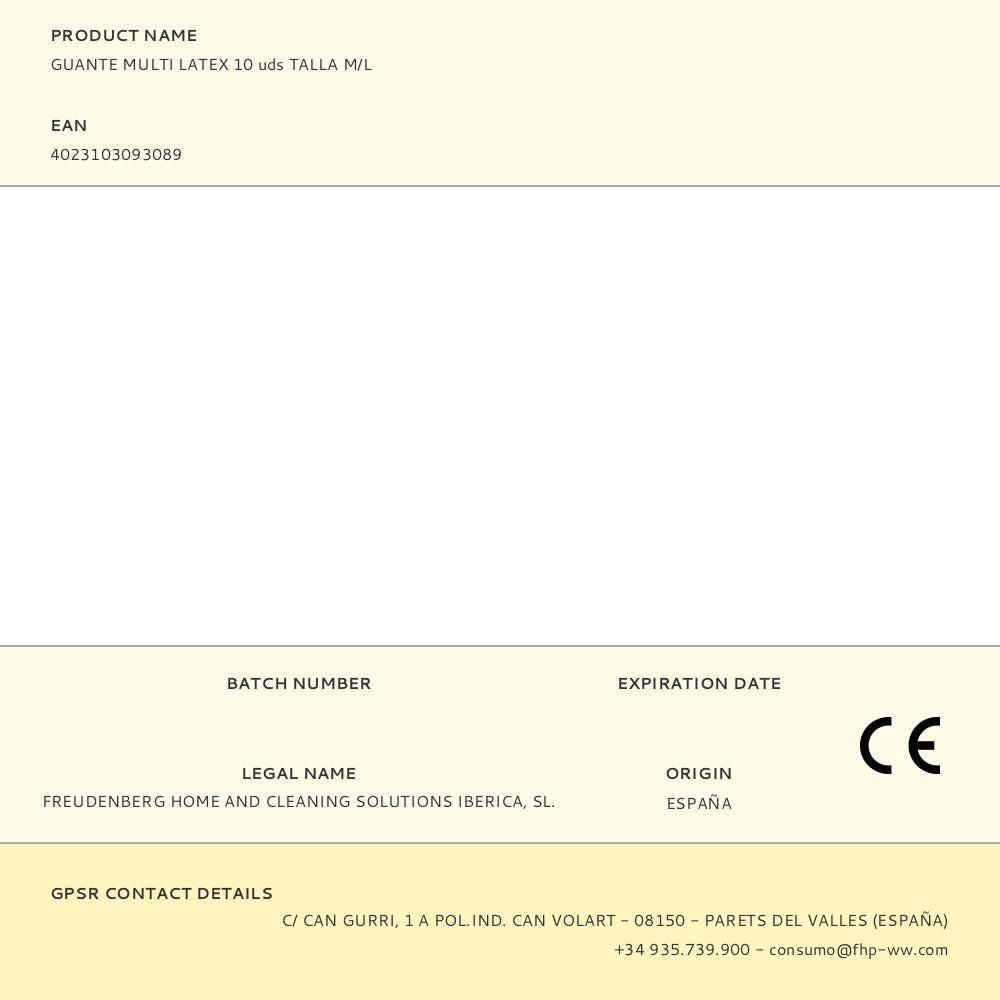 GUANTE MULTI LATEX 10 uds TALLA M/L