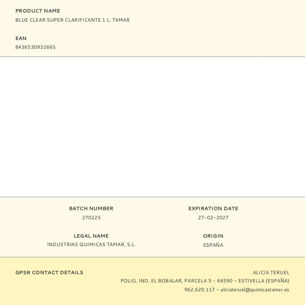BLUE CLEAR SUPER CLARIFICANTE 1 L. TAMAR