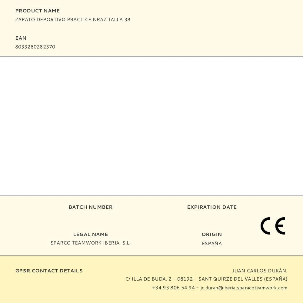 ZAPATO DEPORTIVO PRACTICE NRAZ TALLA 38