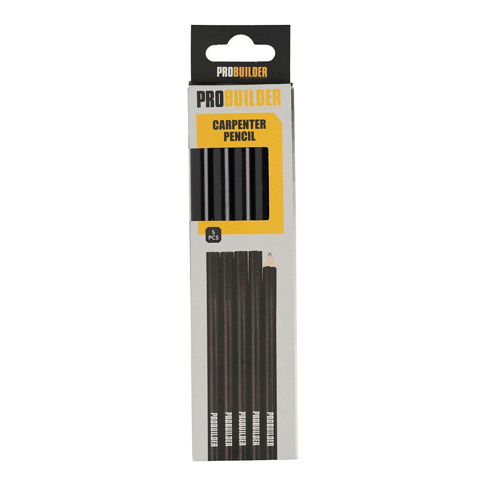 LÍPIZ CARPINTERO NEGRO 174 mm, CAJA 5 uds