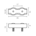 SUJETACABLE PLANO DOBLE SJT02, 3 mm, GALVANIZADO, BLISTER 2 uds