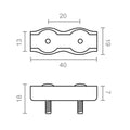 SUJETACABLE PLANO DOBLE SJT02, 4 mm, GALVANIZADO, BLISTER 2 uds