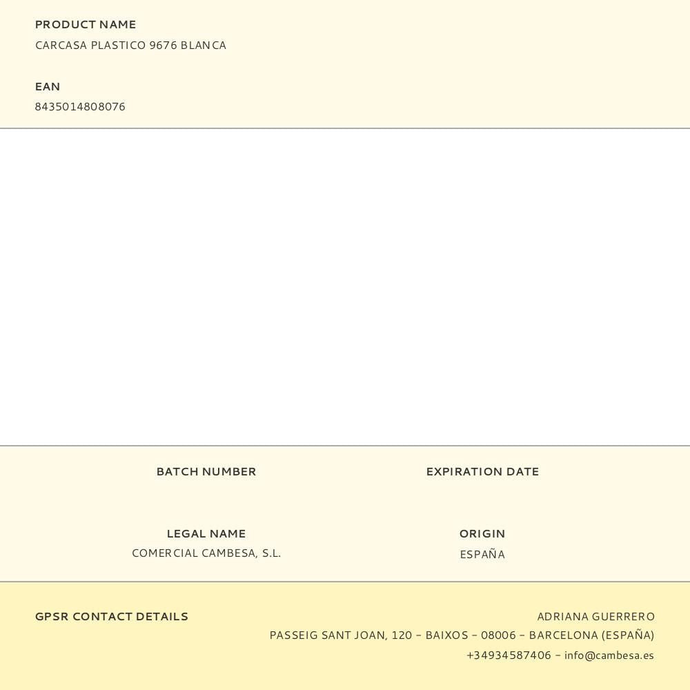 CARCASA PLASTICO 9676 BLANCA