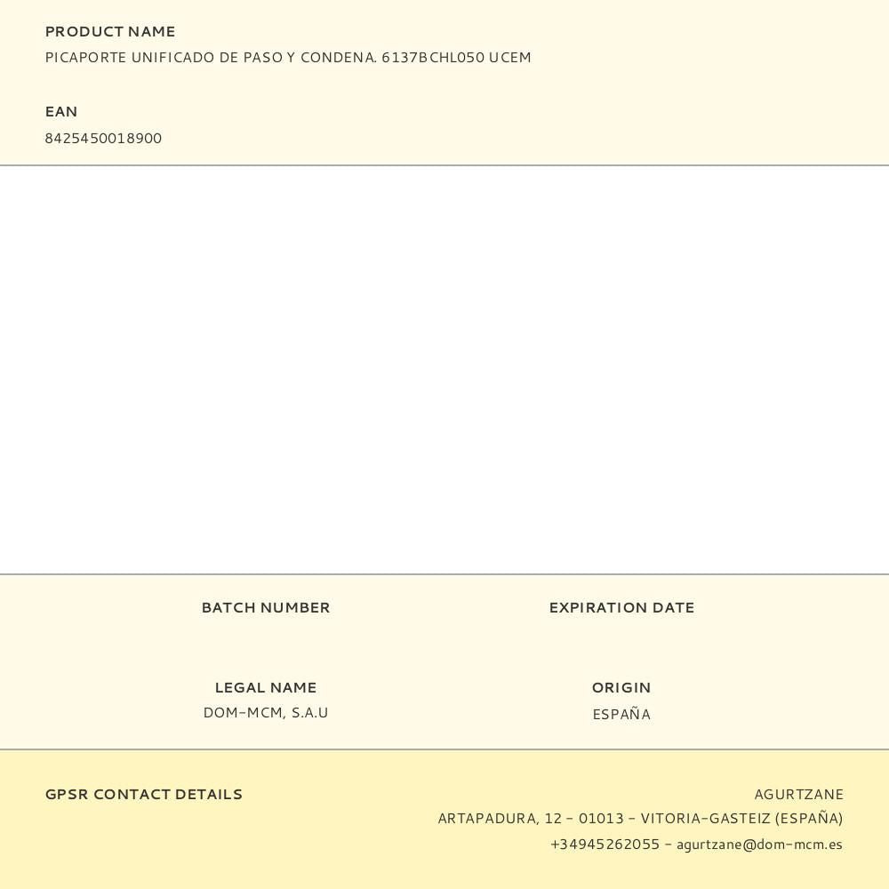 PICAPORTE UNIFICADO DE PASO Y CONDENA. 6137BCHL050 UCEM