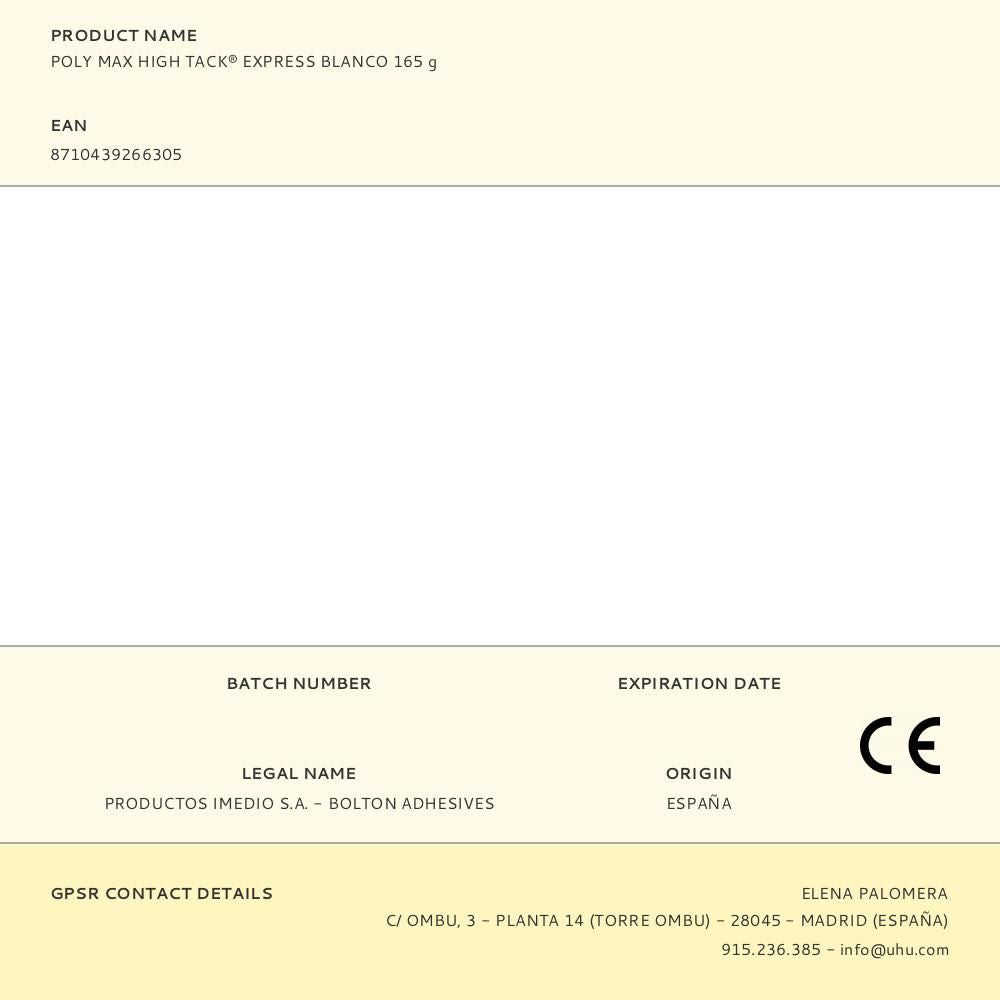 POLY MAX HIGH TACKÂ® EXPRESS BLANCO 165 g