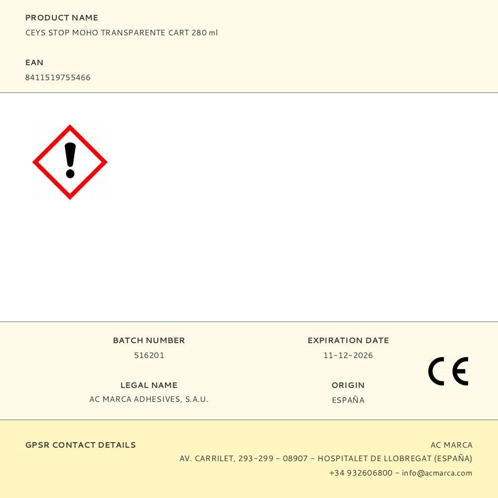 SILICONA STOP MOHO x5 BAÑOS Y COCINAS TRANSPARENTE 280 ml