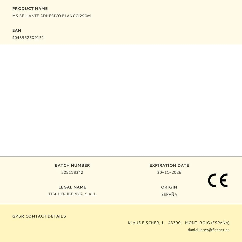 MS SELLANTE ADHESIVO BLANCO 290ml