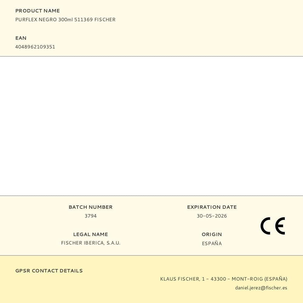 PURFLEX NEGRO 300ml 511369 FISCHER