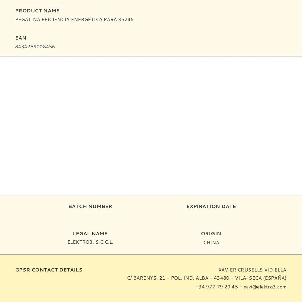 PEGATINA EFICIENCIA ENERGÉTICA PARA 35246